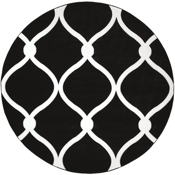 Manmade 7 ft. 10 in. Bristol Rodanthe Black Round Rug MA3095822 - main
